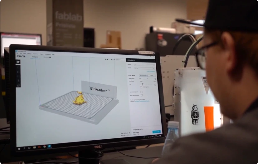 3D printer program på computerskærm