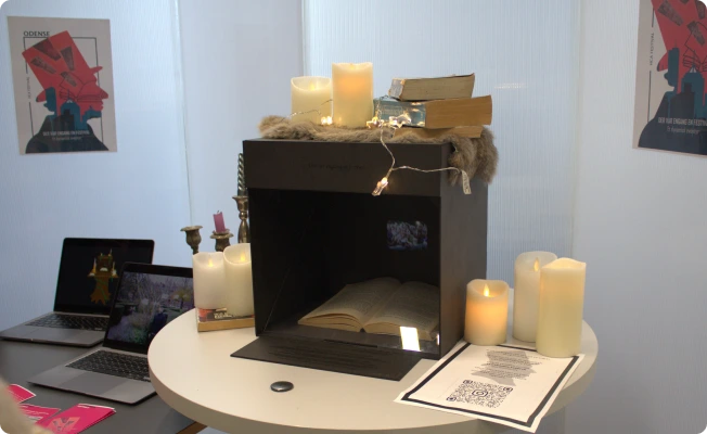 Produkt som multimediedesignere havde fremstillet til klienpræsentation i FabLab